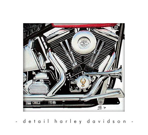 Framed harley davidson detail 1